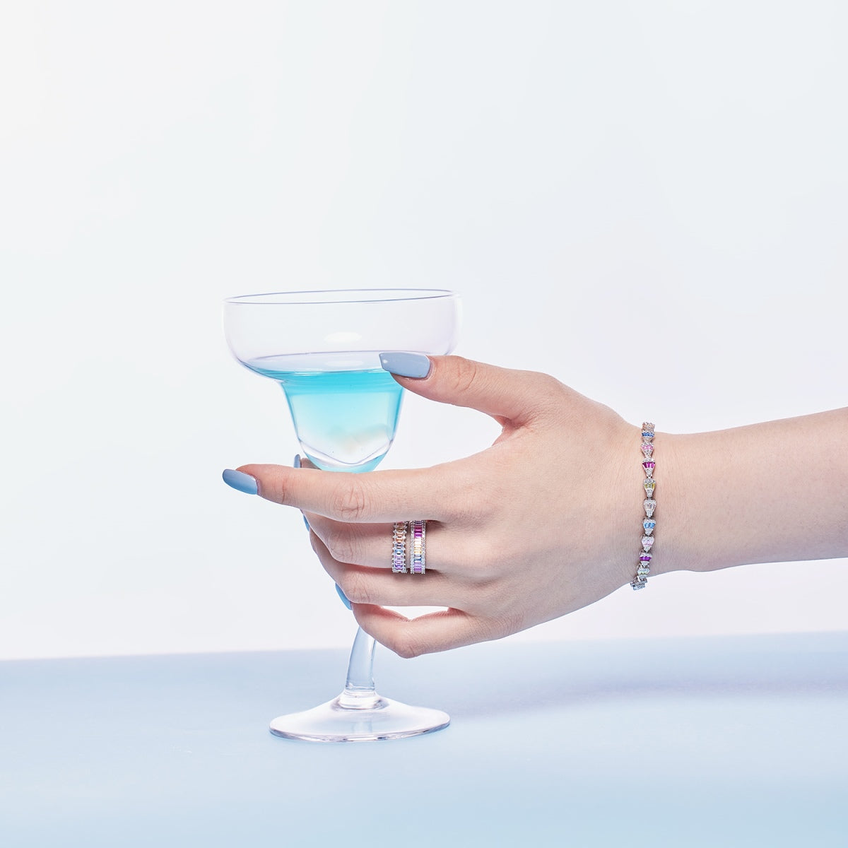 [CharmAmor]Dainty Kaleidoscopic Emerald Cut Daily Ring