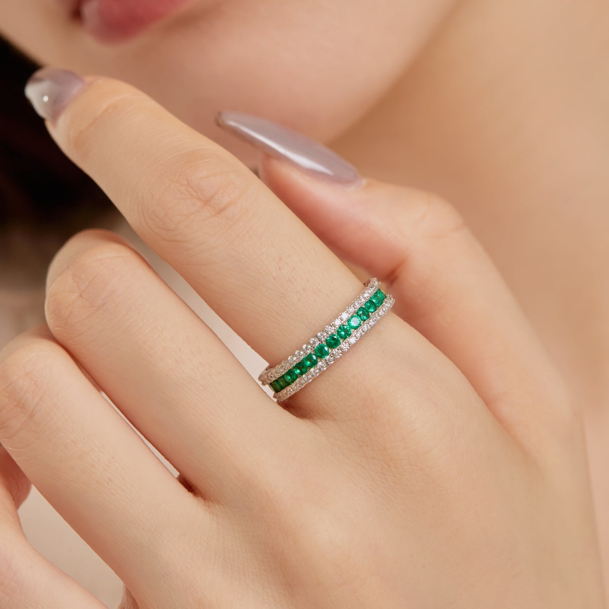 [CharmAmor]Delicate Colorful Round Cut Daily Ring