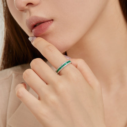 [CharmAmor]Delicate Colorful Round Cut Daily Ring