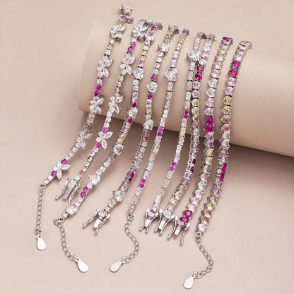[CharmAmor]Ornate Colorful Butterfly Shape Round Cut Daily Bracelet