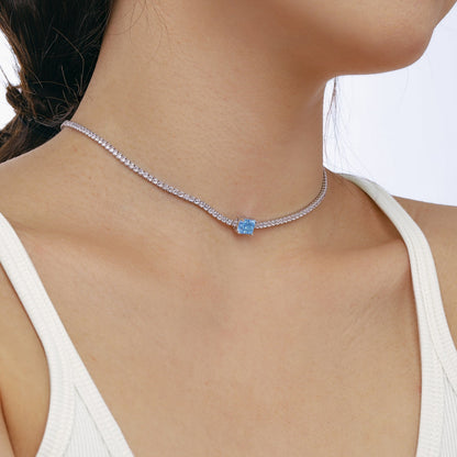 [CharmAmor]2.0 carat Ornate Emerald Cut Necklace