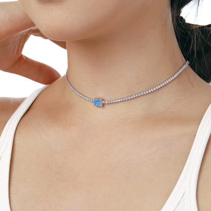 [CharmAmor]2.0 carat Ornate Emerald Cut Necklace