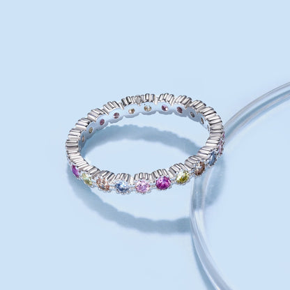 [CharmAmor]Exquisite Colorful Round Cut Party Ring