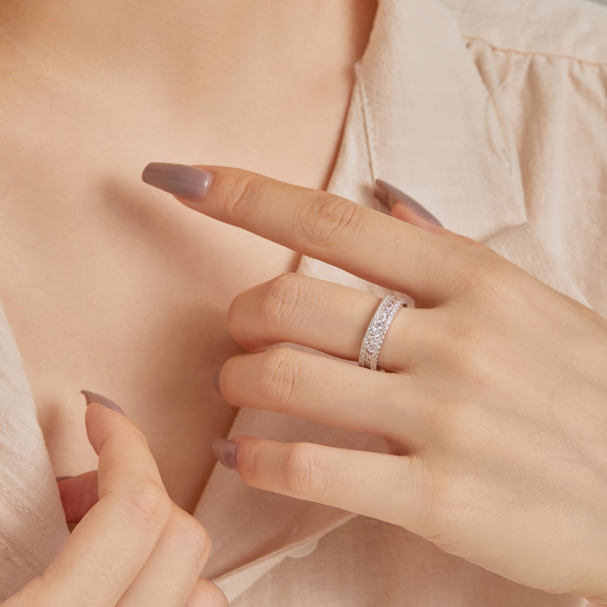 [CharmAmor]Delicate Colorful Round Cut Daily Ring