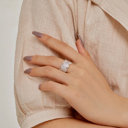 [CharmAmor]Luxurious Colorful Radiant Cut Daily Ring