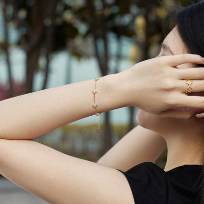 [CharmAmor]Four-Leaf Clover Hollow Butterfly Bracelet