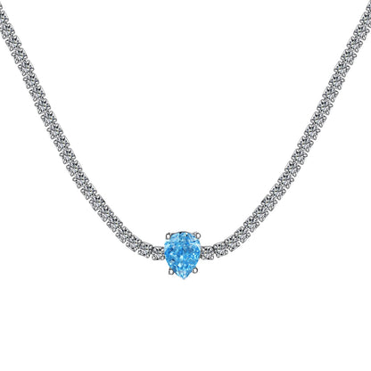 [CharmAmor]1.0 carat Unique Pear Cut Tennis Necklace