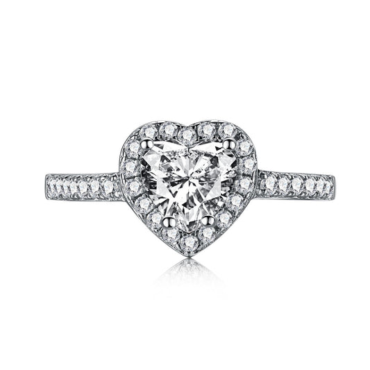 [CharmAmor]Eternity Splashy Romantic Heart Shape Lover Ring