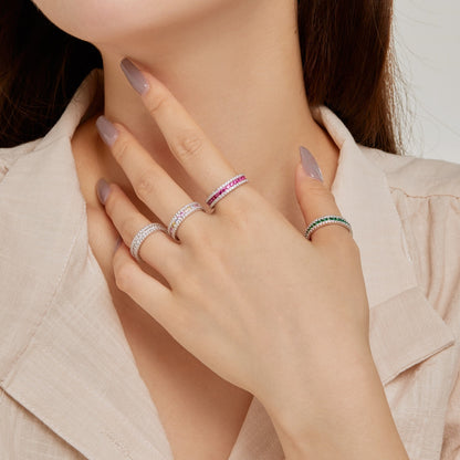[CharmAmor]Delicate Colorful Round Cut Daily Ring