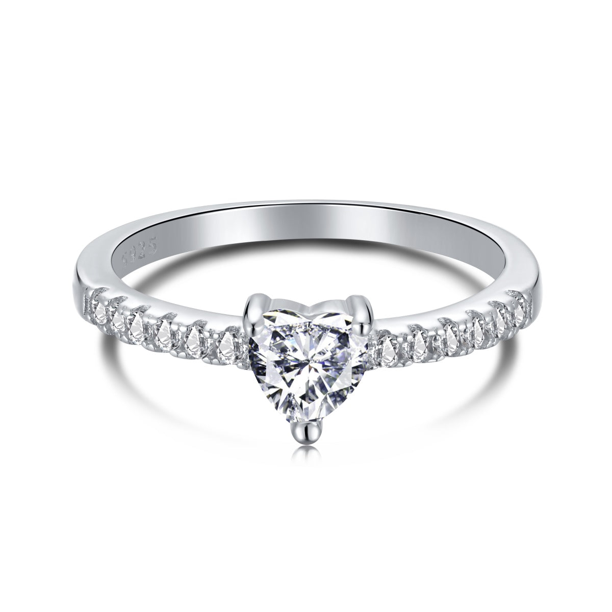 [CharmAmor]0.5 Carat CaratEternity Charming Heart Shape Lover Ring