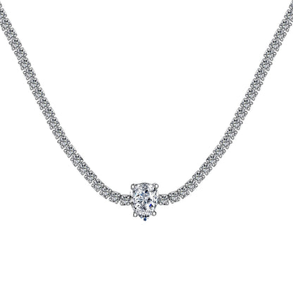 [CharmAmor]1.0 carat Unique Pear Cut Tennis Necklace