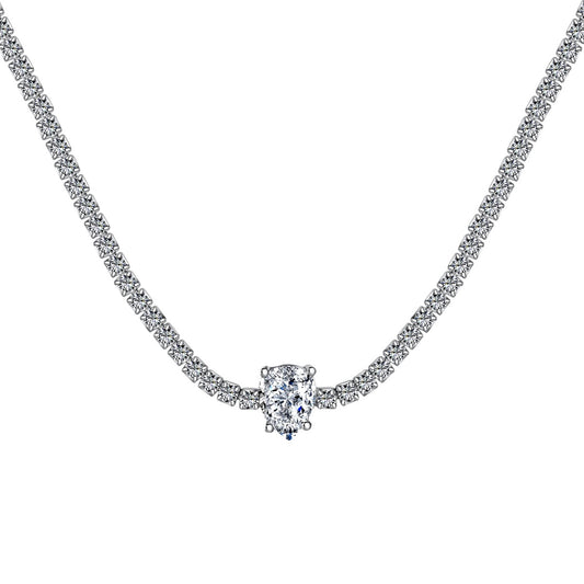 [CharmAmor]1.0 carat Unique Pear Cut Tennis Necklace