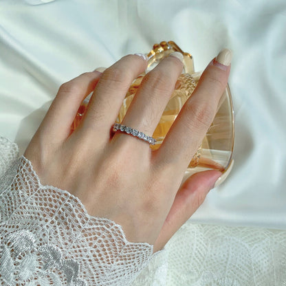 [CharmAmor]Sparkling Round Cut Tennis Ring