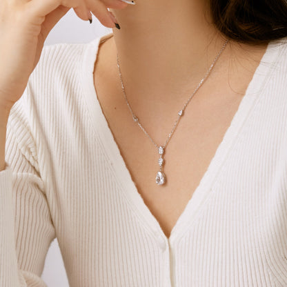 [CharmAmor]Dazzling Pear Cut Necklace