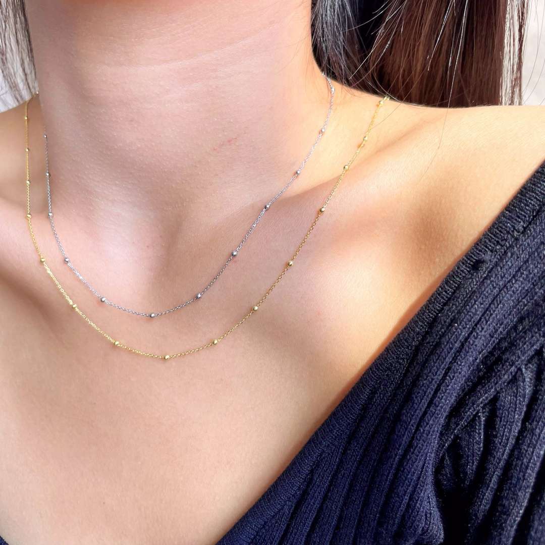 [CharmAmor]Small Bead Clavicle Chain Simple Necklace