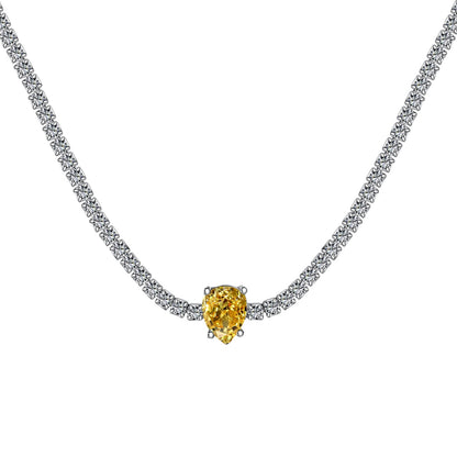 [CharmAmor]1.0 carat Unique Pear Cut Tennis Necklace