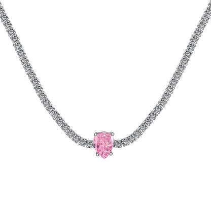 [CharmAmor]1.0 carat Unique Pear Cut Tennis Necklace