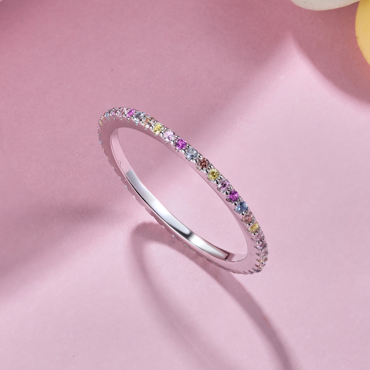 [CharmAmor]Ornate Colorful Round Cut Tennis Ring