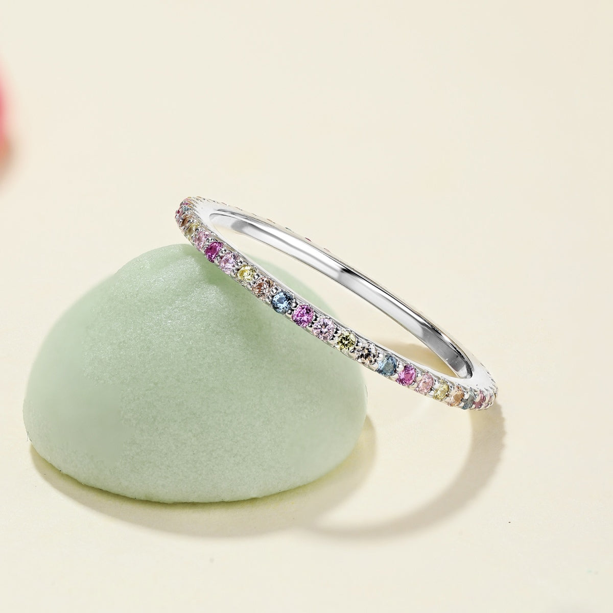 [CharmAmor]Ornate Colorful Round Cut Tennis Ring