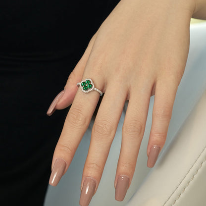 [CharmAmor]Four Leaf Clover Flower Design Ring