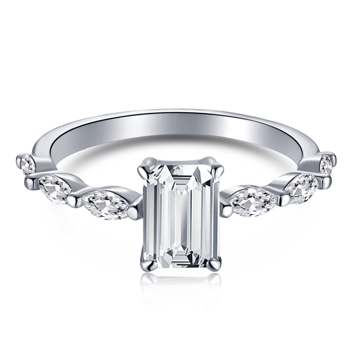 [CharmAmor]1.0 Carat Dainty Resplendent Radiant Cut Daily Ring