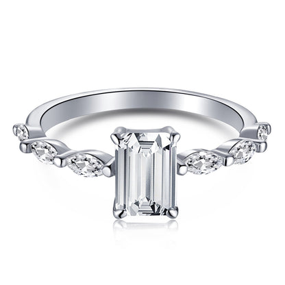 [CharmAmor]1.0 Carat Dainty Resplendent Radiant Cut Daily Ring