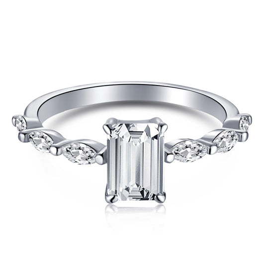 [CharmAmor]1.0 Carat Dainty Resplendent Radiant Cut Daily Ring