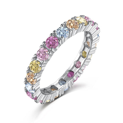 [CharmAmor]Dazzling Lustrous Round Cut Tennis Ring
