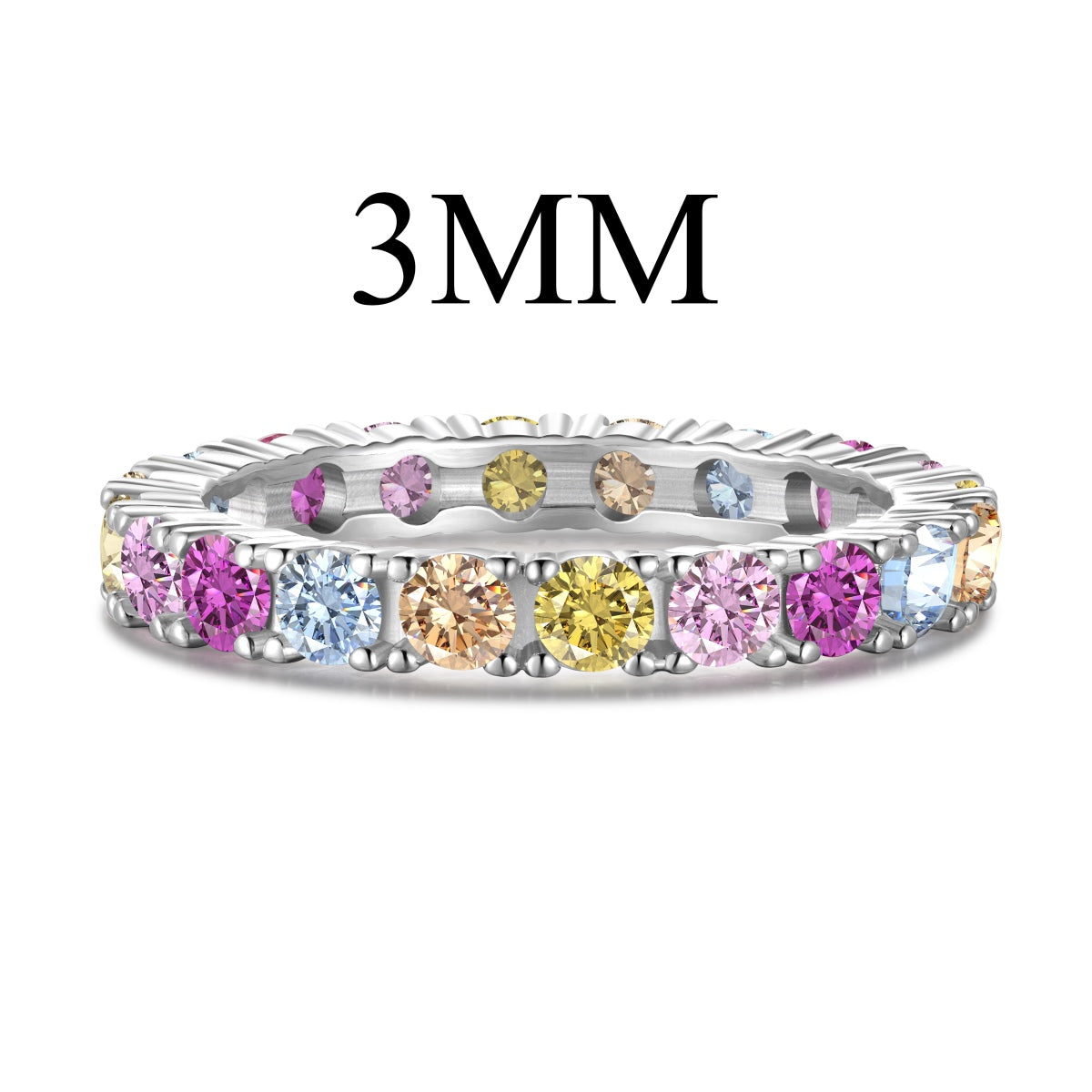 [CharmAmor]Dazzling Lustrous Round Cut Tennis Ring