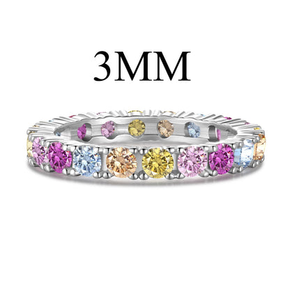 [CharmAmor]Dazzling Lustrous Round Cut Tennis Ring