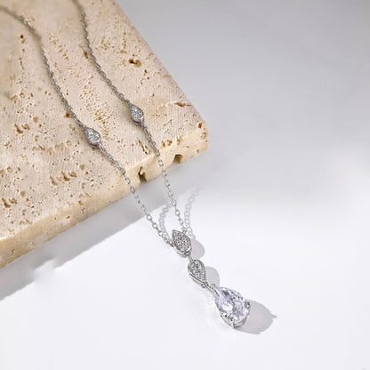 [CharmAmor]Dazzling Pear Cut Necklace