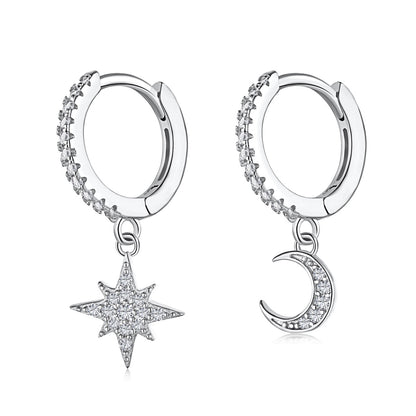 [CharmAmor]Star and Moon Asymmetric Earrings