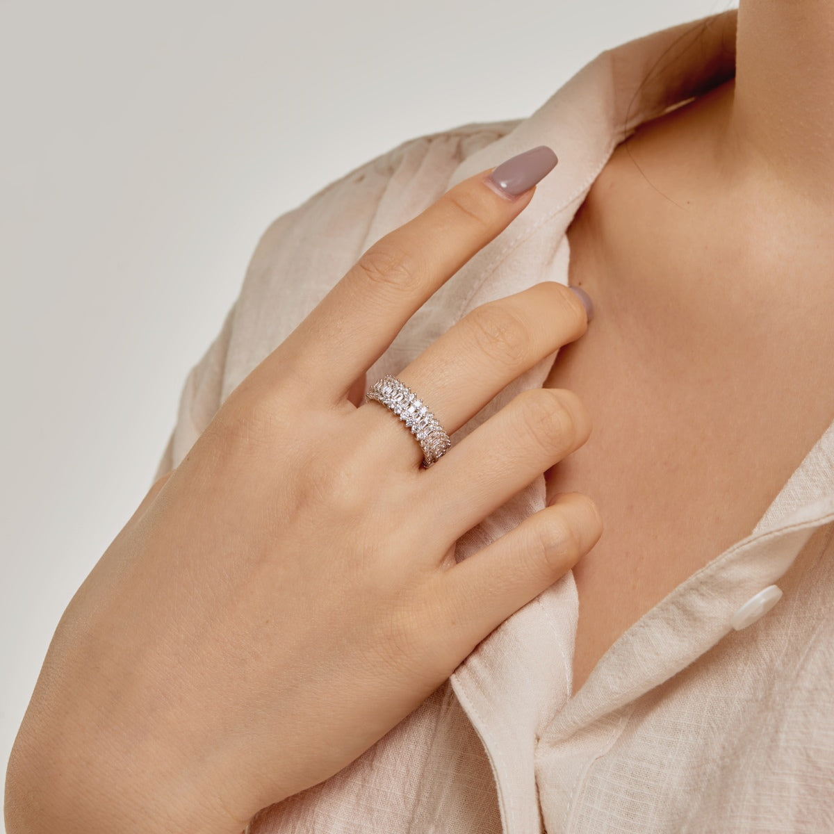 [CharmAmor]Ornate Colorful Radiant Cut Daily Ring