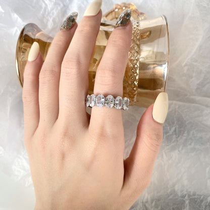 [CharmAmor]Dainty Elongated Cushion Cut Tennis Ring