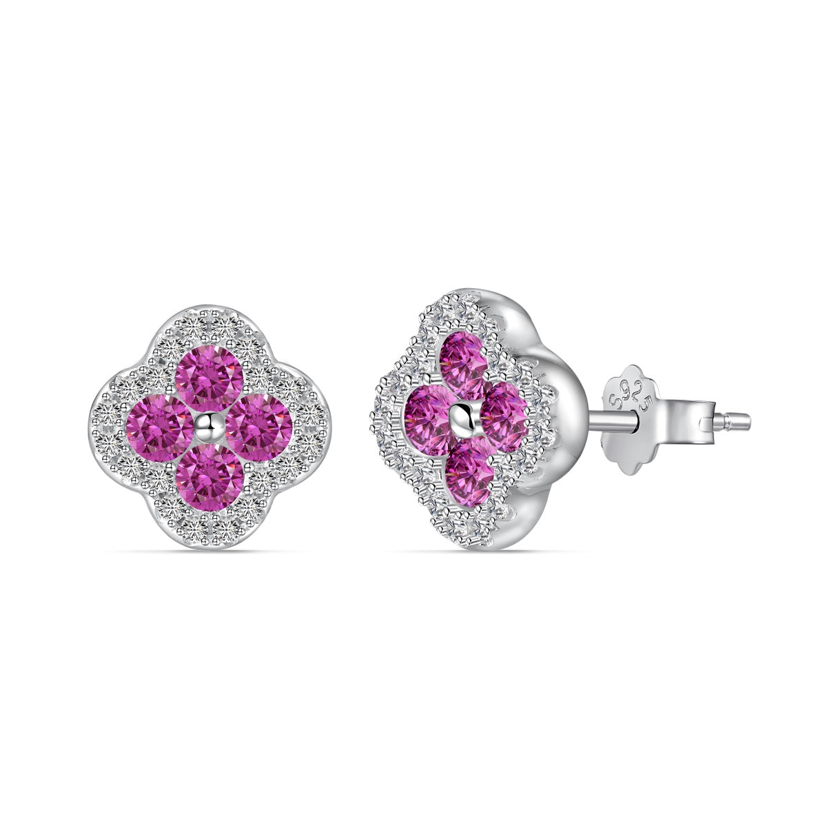 [CharmAmor]Four-Leaf Clover Flower Shaped Earrings