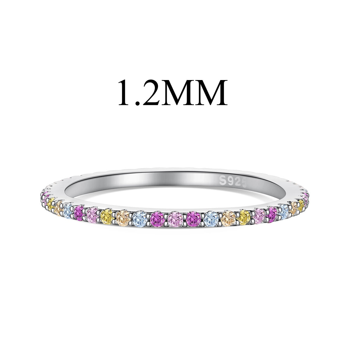 [CharmAmor]Ornate Colorful Round Cut Tennis Ring