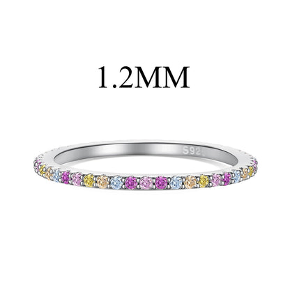 [CharmAmor]Ornate Colorful Round Cut Tennis Ring