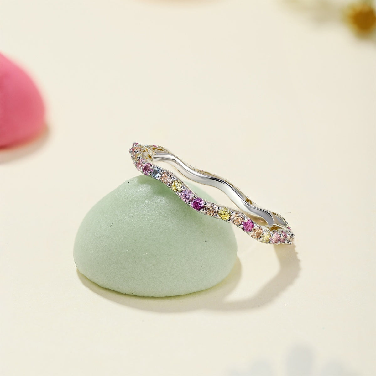 [CharmAmor]Dainty Colorful Round Cut Party Ring