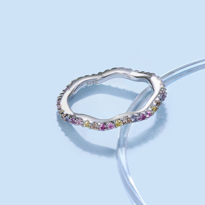 [CharmAmor]Dainty Colorful Round Cut Party Ring