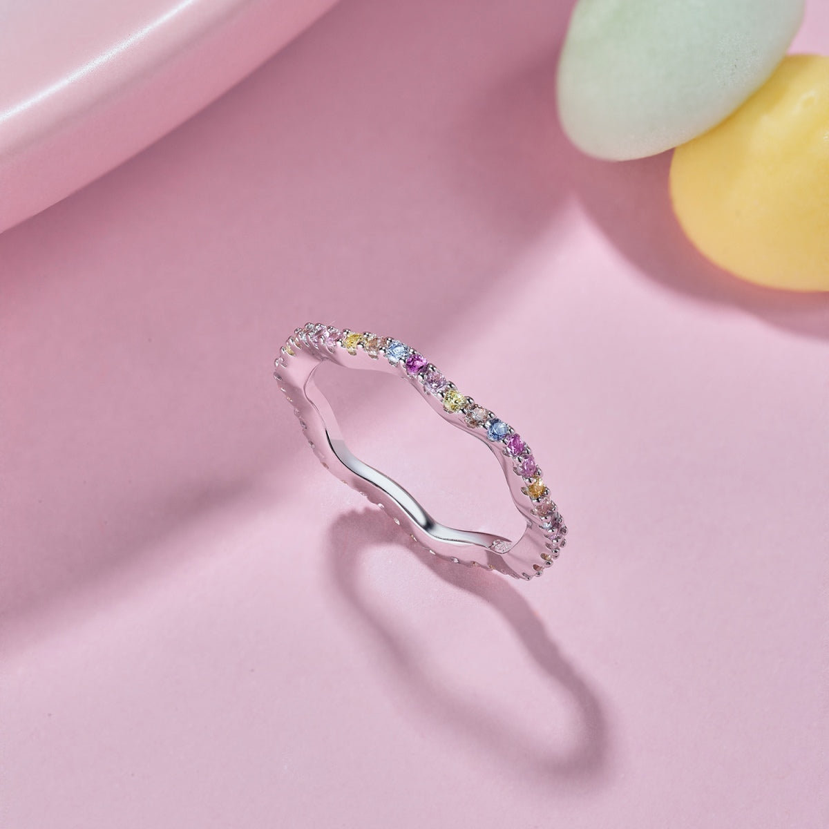 [CharmAmor]Dainty Colorful Round Cut Party Ring