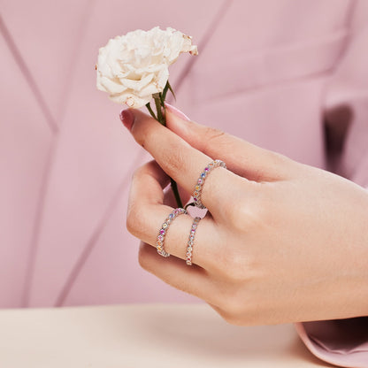 [CharmAmor]Unique Scintillating Round Cut Daily Ring