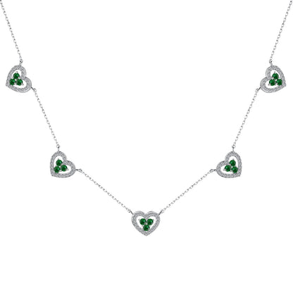 [CharmAmor]Sparkling Five Heart Necklace