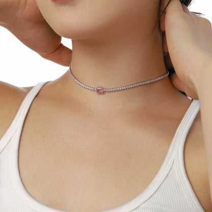 [CharmAmor]1.0 Carat Shining Oval Cut Necklace