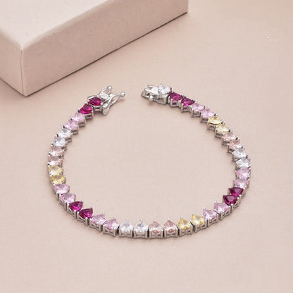 [CharmAmor]Luxurious Colorful Romantic Heart Shape Lover Bracelet