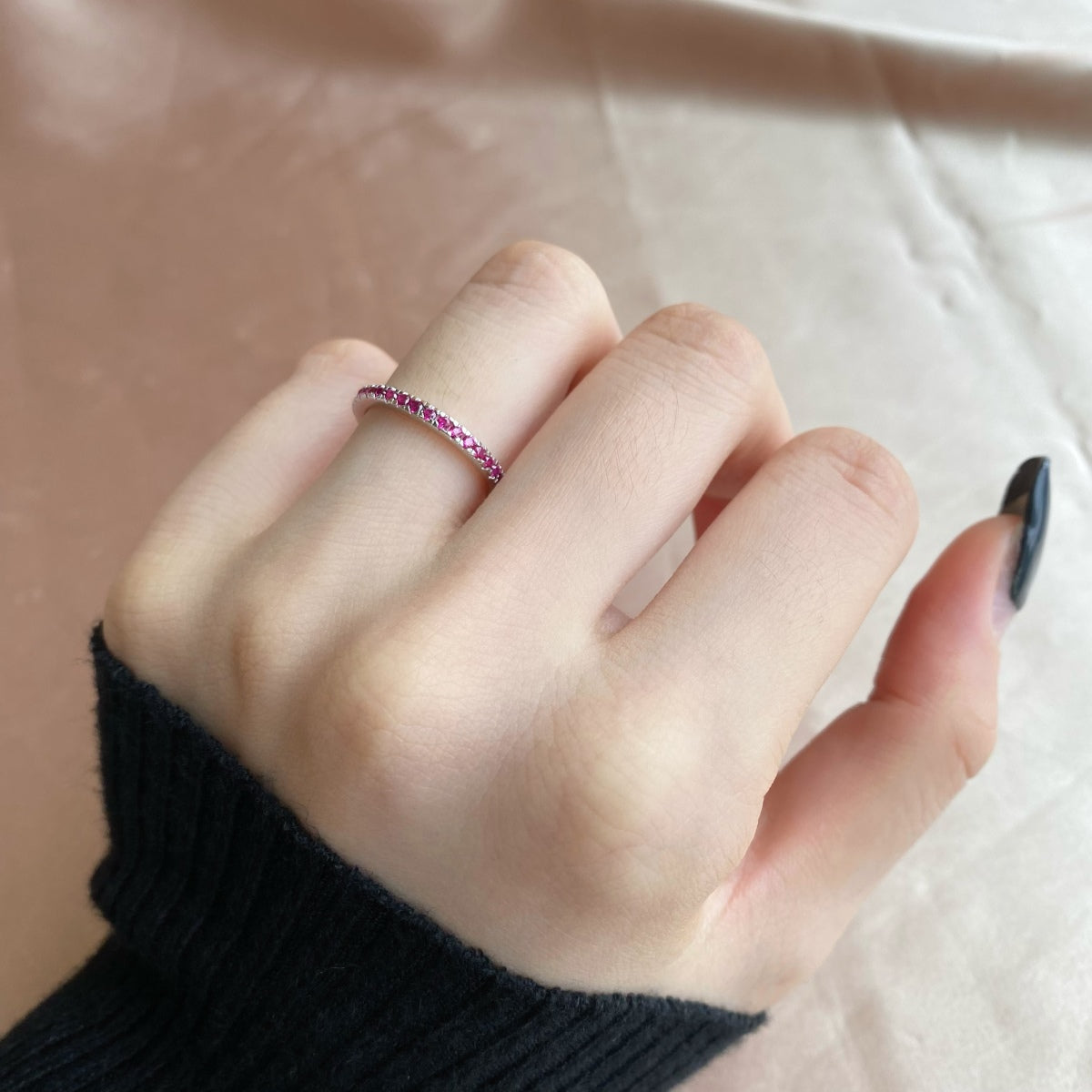 [CharmAmor]Delicate Sparkling Round Cut Daily Ring