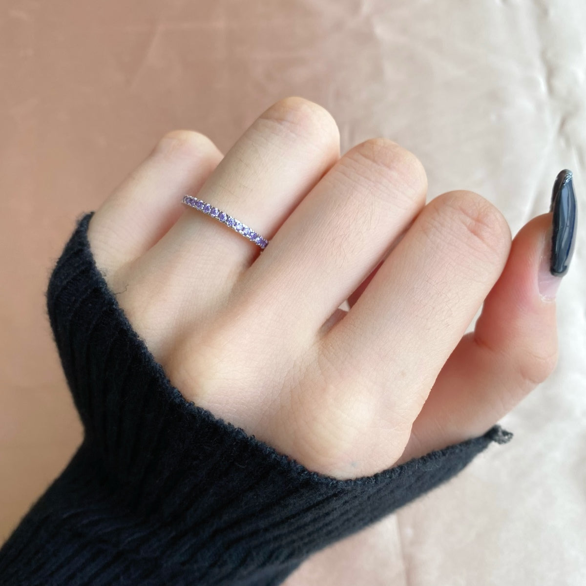 [CharmAmor]Delicate Sparkling Round Cut Daily Ring