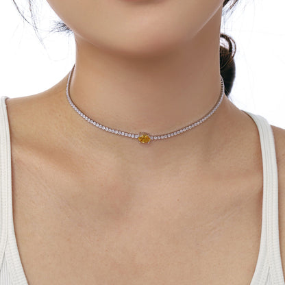 [CharmAmor]1.0 Carat Shining Oval Cut Necklace