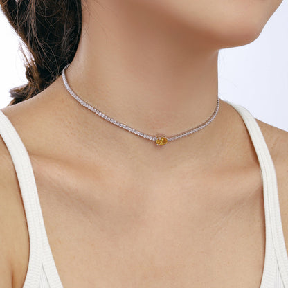 [CharmAmor]1.0 Carat Shining Oval Cut Necklace