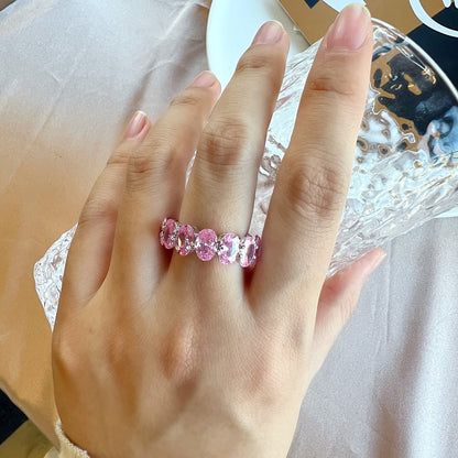 [CharmAmor]Dainty Elongated Cushion Cut Tennis Ring