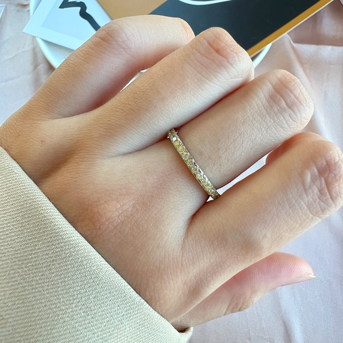 [CharmAmor]Delicate Sparkling Round Cut Daily Ring